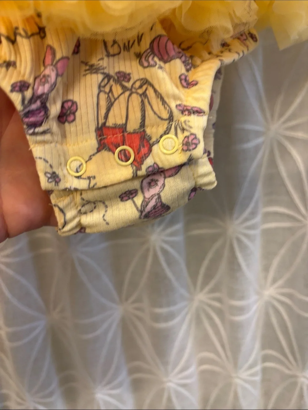 Disney Baby Yellow Winnie the Pooh Floral Print Tutu Onesie